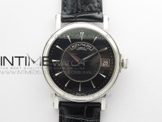 Calatrava 5153G SS ZF 1:1 Best Edition Black textured dial on Black Leather Strap A324CS
