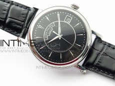 Calatrava 5153G SS ZF 1:1 Best Edition Black textured dial on Black Leather Strap A324CS