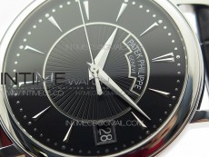 Calatrava 5153G SS ZF 1:1 Best Edition Black textured dial on Black Leather Strap A324CS