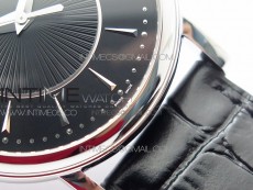Calatrava 5153G SS ZF 1:1 Best Edition Black textured dial on Black Leather Strap A324CS