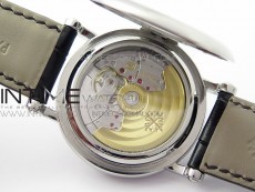 Calatrava 5153G SS ZF 1:1 Best Edition Black textured dial on Black Leather Strap A324CS