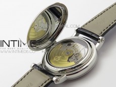 Calatrava 5153G SS ZF 1:1 Best Edition Black textured dial on Black Leather Strap A324CS