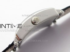 Master Square SS Ladies ZF 1:1 Best Edition White Colorful Roman Dial on Black Leather Strap Ronda Quartz