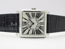 Master Square SS Ladies ZF 1:1 Best Edition White Roman Dial on Black Leather Strap Ronda Quartz
