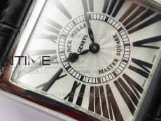 Master Square SS Ladies ZF 1:1 Best Edition White Roman Dial on Black Leather Strap Ronda Quartz