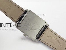 Master Square SS Ladies ZF 1:1 Best Edition White Roman Dial on Black Leather Strap Ronda Quartz