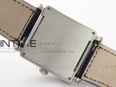 Master Square SS Ladies ZF 1:1 Best Edition White Roman Dial on Black Leather Strap Ronda Quartz