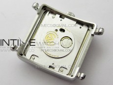 Master Square SS Ladies ZF 1:1 Best Edition White Roman Dial on Black Leather Strap Ronda Quartz