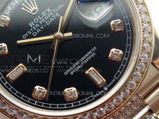 Day-Date 36 128235 RG/Crystal BP Best Edition Black Crystal Marker Dial on RG President Bracelet A2836