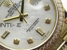 Day-Date 36 128235 YG/Crystal BP Best Edition White MOP Crystal Marker Dial on YG President Bracelet A2836