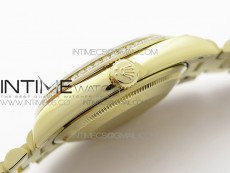 Day-Date 36 128235 YG/Crystal BP Best Edition Green Crystal Marker Dial on YG President Bracelet A2836