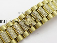 Day-Date 36 128235 YG/Crystal BP Best Edition Green Crystal Marker Dial on YG President Bracelet A2836