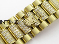 Day-Date 36 128235 YG/Crystal BP Best Edition Green Crystal Marker Dial on YG President Bracelet A2836