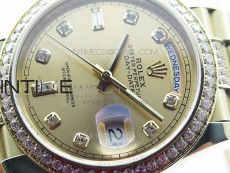 Day-Date 36 128235 YG/Crystal BP Best Edition YG Crystal Marker Dial on YG President Bracelet A2836