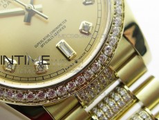 Day-Date 36 128235 YG/Crystal BP Best Edition YG Crystal Marker Dial on YG President Bracelet A2836