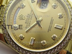 Day-Date 36 128235 YG/Crystal BP Best Edition YG Crystal Marker Dial on YG President Bracelet A2836