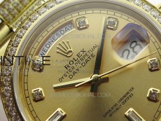 Day-Date 36 128235 YG/Crystal BP Best Edition YG Crystal Marker Dial on YG President Bracelet A2836