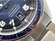 Autavia WBE5116 42mm SS KOR 1:1 Best Edition Blue Ceramic bezel Blue Dial on SS Bracelet SW200 (Free Nylon and Leather Strap)