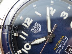 Autavia WBE5116 42mm SS KOR 1:1 Best Edition Blue Ceramic bezel Blue Dial on SS Bracelet SW200 (Free Nylon and Leather Strap)