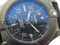 Seawolf 45mm DLC B50 1:1 BestEdition SuperLumed Yellow Dial Black Numeral Markers on Black Nylon Strap A2824(SuperThick Crystal)