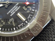 Seawolf 45mm DLC B50 1:1 BestEdition SuperLumed Yellow Dial Black Numeral Markers on Black Nylon Strap A2824(SuperThick Crystal)