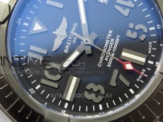 Seawolf 45mm DLC B50 1:1 BestEdition SuperLumed Yellow Dial Black Numeral Markers on Black Nylon Strap A2824(SuperThick Crystal)