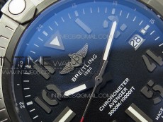 Seawolf 45mm DLC B50 1:1 BestEdition SuperLumed Yellow Dial Black Numeral Markers on Black Nylon Strap A2824(SuperThick Crystal)