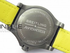 Seawolf 45mm DLC B50 1:1 BestEdition SuperLumed Yellow Dial Black Numeral Markers on Black Nylon Strap A2824(SuperThick Crystal)
