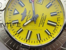 Seawolf 45mm SS B50 1:1 BestEdition SuperLumed Yellow Dial Black Sticks Markers on Black Nylon Strap A2824(SuperThick Crystal)