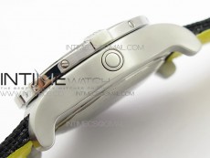 Seawolf 45mm SS B50 1:1 BestEdition SuperLumed Yellow Dial Black Sticks Markers on Black Nylon Strap A2824(SuperThick Crystal)
