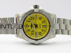 Seawolf 45mm SS B50 1:1 BestEdition SuperLumed Yellow Dial Black Numeral Markers on SS Bracelet A2824(SuperThick Crystal)