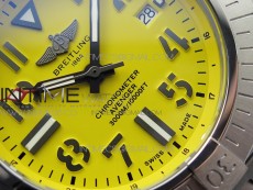 Seawolf 45mm SS B50 1:1 BestEdition SuperLumed Yellow Dial Black Numeral Markers on SS Bracelet A2824(SuperThick Crystal)