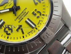 Seawolf 45mm SS B50 1:1 BestEdition SuperLumed Yellow Dial Black Numeral Markers on SS Bracelet A2824(SuperThick Crystal)