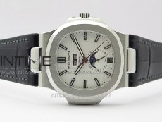 Nautilus 5726 Complicated SS GRF 1:1 Best Edition White Textured Dial on Leather Strap A324 V3