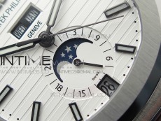 Nautilus 5726 Complicated SS GRF 1:1 Best Edition White Textured Dial on Leather Strap A324 V3