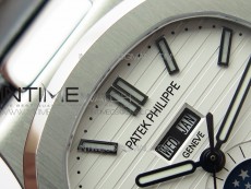 Nautilus 5726 Complicated SS GRF 1:1 Best Edition White Textured Dial on Leather Strap A324 V3