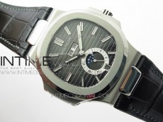 Nautilus 5726 Complicated SS GRF 1:1 Best Edition Gray Textured Dial on Leather Strap A324 V3