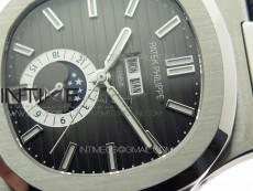 Nautilus 5726 Complicated SS GRF 1:1 Best Edition Gray Textured Dial on Leather Strap A324 V3