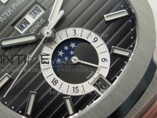 Nautilus 5726 Complicated SS GRF 1:1 Best Edition Gray Textured Dial on Leather Strap A324 V3