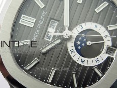 Nautilus 5726 Complicated SS GRF 1:1 Best Edition Gray Textured Dial on Leather Strap A324 V3