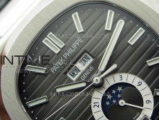 Nautilus 5726 Complicated SS GRF 1:1 Best Edition Gray Textured Dial on Leather Strap A324 V3