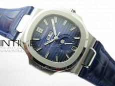 Nautilus 5726 Complicated SS GRF 1:1 Best Edition Blue Textured Dial on Blue Leather Strap A324 V3