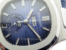 Nautilus 5726 Complicated SS GRF 1:1 Best Edition Blue Textured Dial on Blue Leather Strap A324 V3