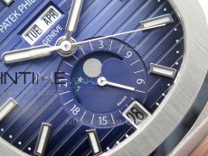 Nautilus 5726 Complicated SS GRF 1:1 Best Edition Blue Textured Dial on Blue Leather Strap A324 V3