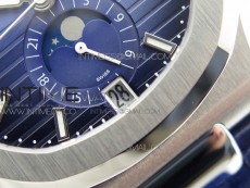 Nautilus 5726 Complicated SS GRF 1:1 Best Edition Blue Textured Dial on Blue Leather Strap A324 V3