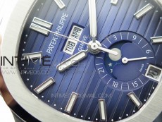Nautilus 5726 Complicated SS GRF 1:1 Best Edition Blue Textured Dial on Blue Leather Strap A324 V3