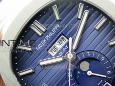 Nautilus 5726 Complicated SS GRF 1:1 Best Edition Blue Textured Dial on Blue Leather Strap A324 V3