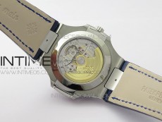 Nautilus 5726 Complicated SS GRF 1:1 Best Edition Blue Textured Dial on Blue Leather Strap A324 V3