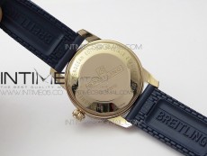 SuperOcean 42mm AB2010 RG B50 1:1 Best Edition Blue Dial Blue Ceramic Bezel on Black Rubber strap A2824