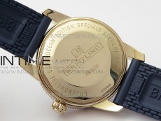 SuperOcean 42mm AB2010 RG B50 1:1 Best Edition Blue Dial Blue Ceramic Bezel on Black Rubber strap A2824